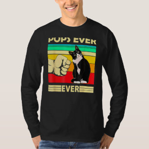 Camiseta Mens Mens Vintage Melhor Pop De Gato Alguma Vez Aj