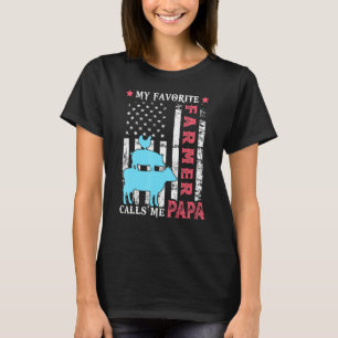 Camiseta Mens Meu Agricultor Favorito Me Chama Papá Usa Ban
