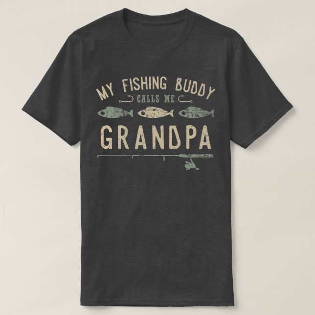 Camiseta Mens Meu Amigo De Pesca Me Chama Avô Pai Bonito (Frente do Design)