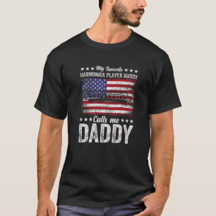 Camiseta Mens Meu Amigo Harmonica Favorito Me Chame De Pai