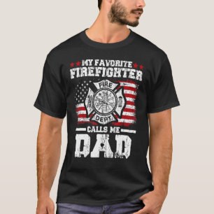 Camiseta Mens Meu Bombeiro Favorito Me Chama De Citações De