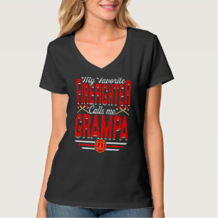 Camiseta Mens Meu Bombeiro Favorito Me Chama De Vovô Firef