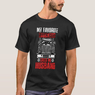 Camiseta Mens Meu Caminhoneiro Favorito Me Chama De Marido
