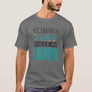 Camiseta Mens Meu Capitão Favorito Me Chama Avô, Capitão