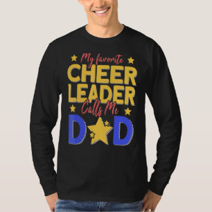 Camiseta Mens Meu Cheerleader Favorito Me Chama Pai Cheer D