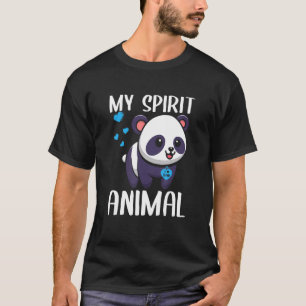 Camiseta Mens Meu Espírito Animal Panda I Love Pai Heart Va