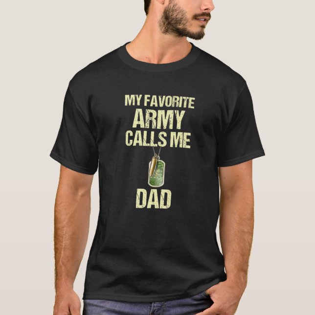 Camiseta Mens Meu Exército Favorito Me Chama Militares Orgu (Frente)