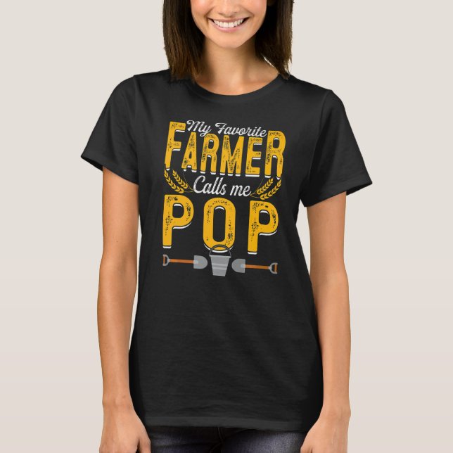 Camiseta Mens Meu Farmário Favorito Me Chama De Pop Fazendo (Frente)