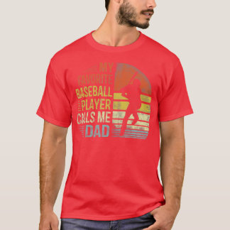 Camiseta Mens Meu Jogador De Baseball Favorito Me Chama De