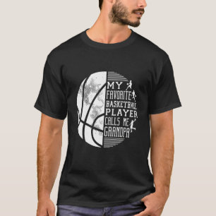 Camiseta Mens Meu Jogador De Basquete Favorito Me Chama Vov