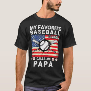 Camiseta Mens Meu Jogador De Beisebol Favorito Me Chama De 
