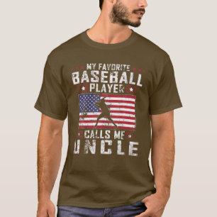 Camiseta Mens Meu Jogador De Beisebol Favorito Me Chama De 