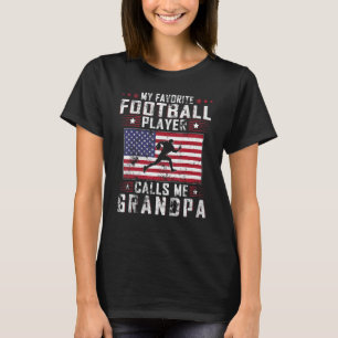 Camiseta Mens Meu Jogador De Futebol Favorito Me Chama Avô