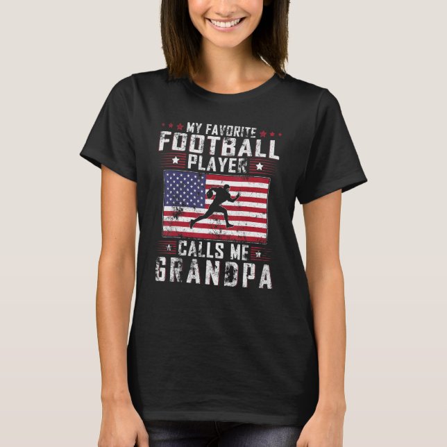 Camiseta Mens Meu Jogador De Futebol Favorito Me Chama Avô (Frente)