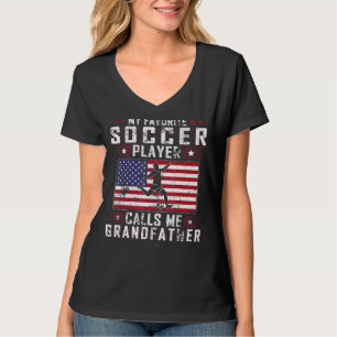 Camiseta Mens Meu Jogador De Futebol Favorito Me Chama Avô