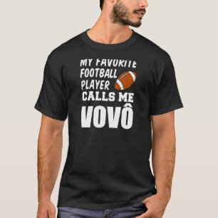 Camiseta Mens Meu Jogador De Futebol Favorito Me Chama Vovo