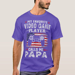Camiseta Mens Meu Jogador de Vídeo Favorito Me Chama Papa U