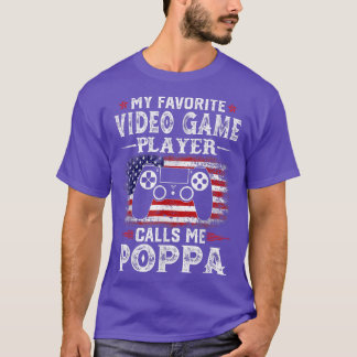 Camiseta Mens Meu Jogador De Vídeo Favorito Me Chama Poppa