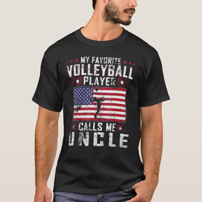 Camiseta Mens Meu Jogador De Voleibol Favorito Me Chama De  (Frente)
