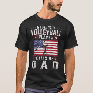 Camiseta Mens Meu Jogador De Voleibol Favorito Me Chama De