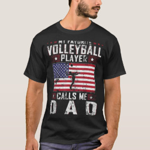 Camiseta Mens Meu Jogador De Voleibol Favorito Me Chama De
