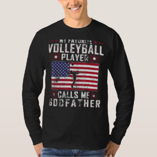 Camiseta Mens Meu Jogador De Voleibol Favorito Me Chama De