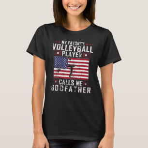 Camiseta Mens Meu Jogador De Voleibol Favorito Me Chama De 