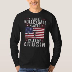 Camiseta Mens Meu Jogador De Voleibol Favorito Me Chama Pri