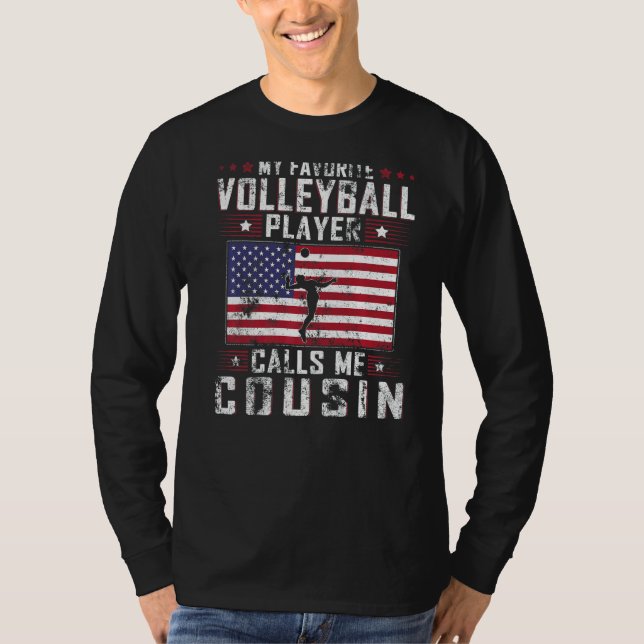 Camiseta Mens Meu Jogador De Voleibol Favorito Me Chama Pri (Frente)