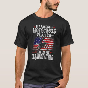 Camiseta Mens Meu Jogador Motocross Favorito Me Chama Avô