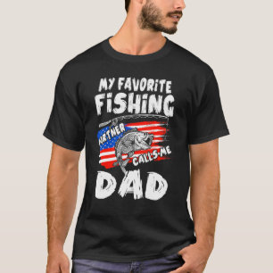 Camiseta Mens Meu Parceiro De Pesca Favorito Me Chama Pai A