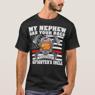 Camiseta Mens Meu Sobrinho Tem Seus Bombeiros Orgulhosos