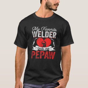 Camiseta Mens Meu Soldador Favorito Me Chama Pap De Soldadu