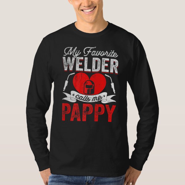 Camiseta Mens Meu Soldador Favorito Me Chama Pappy Soldadur (Frente)