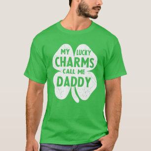 Camiseta Mens Meus Charmes Sortudos Me Chamam De Pai Rua En