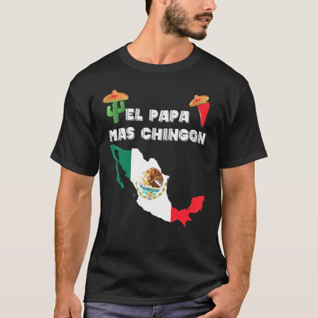 Camiseta Mens Mexicanos Flag Cactus Sombrero Jalapeno El Pa (Frente)
