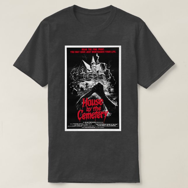 Camiseta Mens Minha Casa de Zombie Lucio fulci favorita (Frente do Design)
