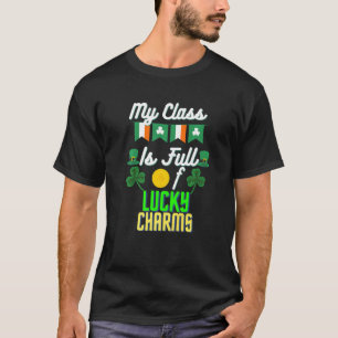 Camiseta Mens Minha Classe É Cheio De Charmes Sortudos Em S