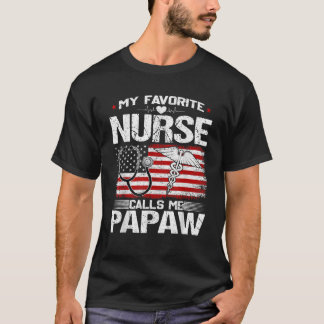 Camiseta Mens Minha Enfermeira Favorita Me Chama De Papaw N