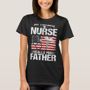 Camiseta Mens Minha Enfermeira Favorita Me Chama Pai Enferm