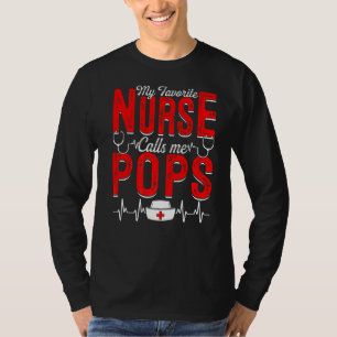 Camiseta Mens Minha Enfermeira Favorita Me Chama Pop Enferm