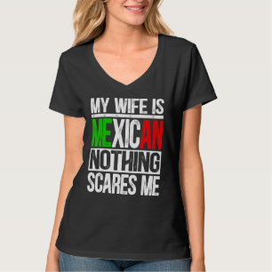 Camiseta Mens Minha Esposa É Mexicana Nada Me Assusta Marid