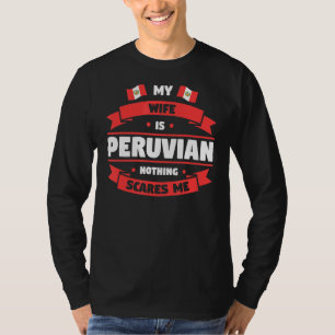Camiseta Mens Minha Esposa É Peruana Nada Me Assusta Pe Per