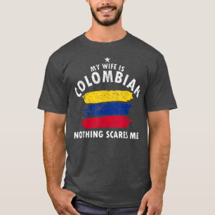 Camiseta Mens Minha Esposa É Um Marido Colombiano Engraçado