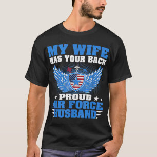 Camiseta Mens Minha Esposa Tem Seu Marido Da Força Aérea Or