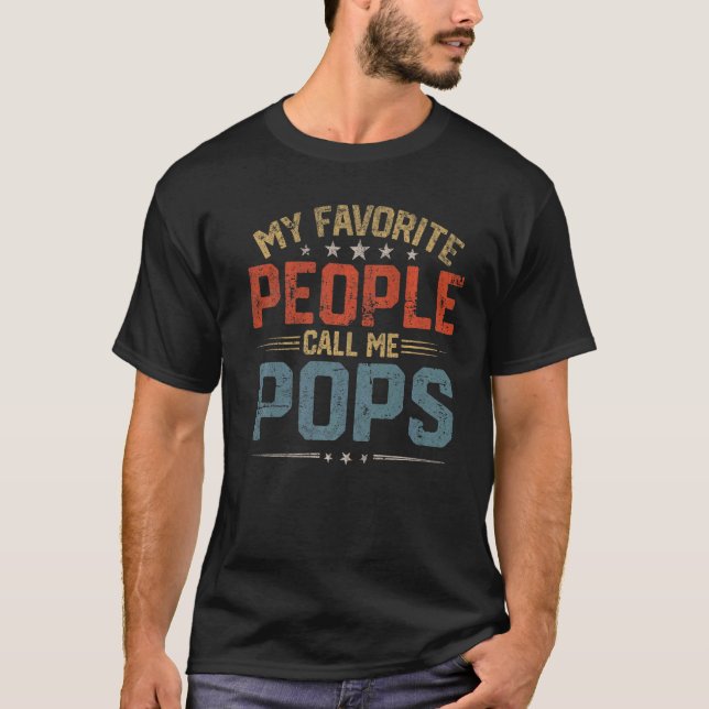 Camiseta Mens Minhas Pessoas Favoritas Me Chamam De Pop Ret (Frente)