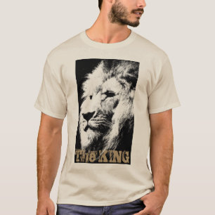 Camiseta Mens Modelo Shirts Lion Face Animal Moderno