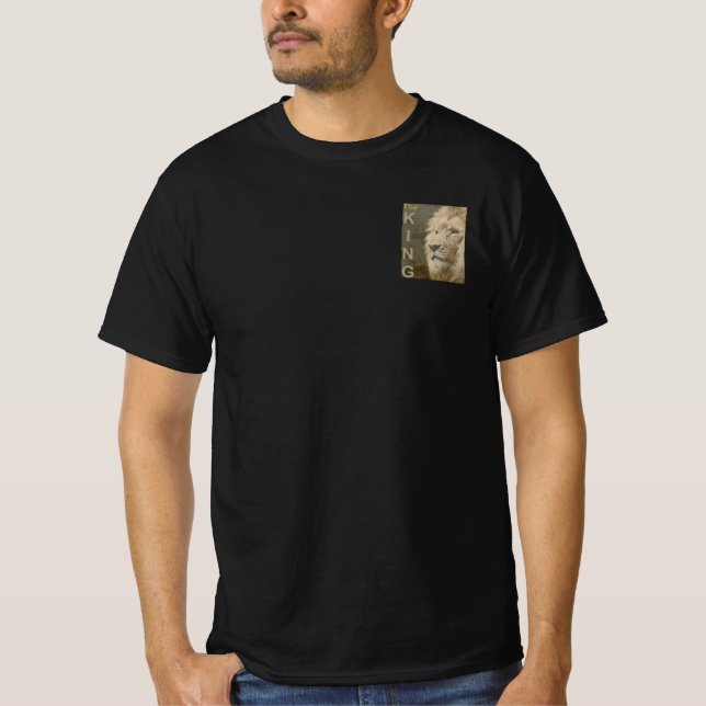 Camiseta Mens Moderno Modelo Lion Face Dupla Face (Frente)