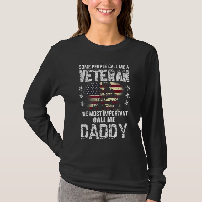 Camiseta Mens Most Important Call Daddy American Proud Vete (Frente)