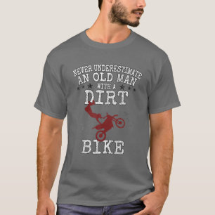 Camiseta Mens Motocross Nunca Subestima Um Velho Com